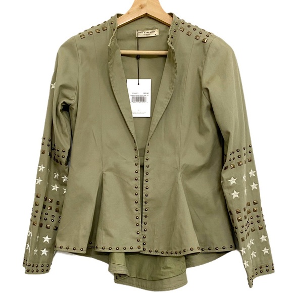 NWT Spell and the Gypsy Eagleback Matinee Khaki Bohemian Peplum Hem Jacket XS - Picture 10 of 16